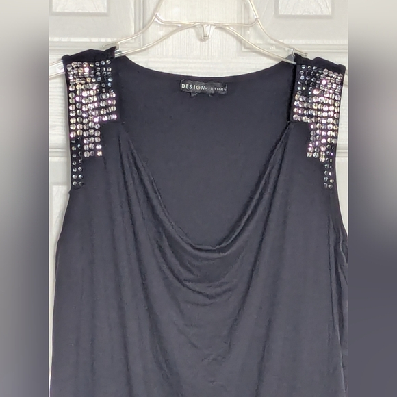 Design History Women's (Size L) Tank Top w/Cowl Neck & Sequins on Shoulders - Picture 3 of 13